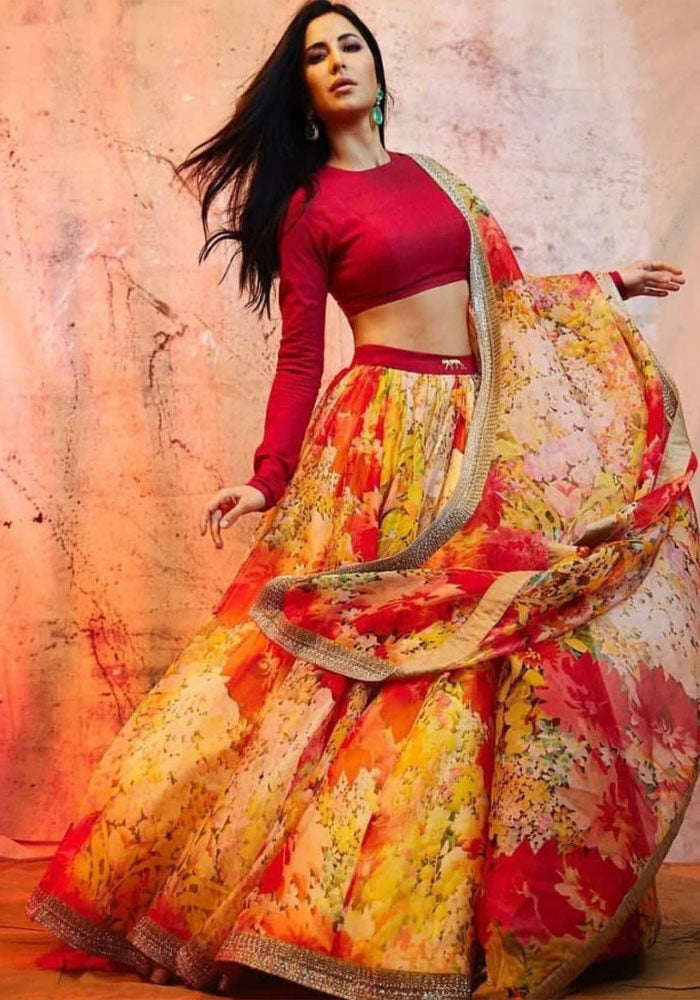 Katrina Kaif Organza Lehenga Choli with Dupatta