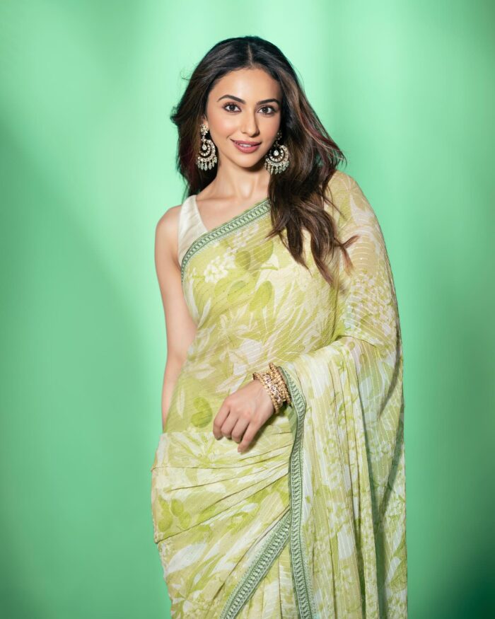 Rakul Preet Singh’s lime Designer Anitta Dongre Sari