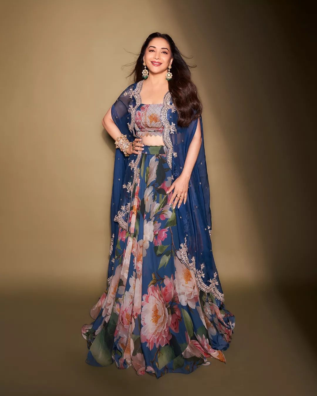 Madhuri Dixit Wear Blue Color Lehenga Choli