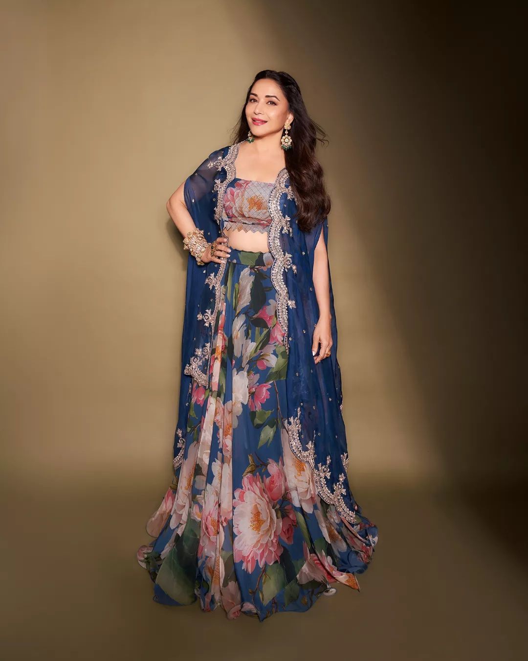 Madhuri Dixit Wear Blue Color Lehenga Choli