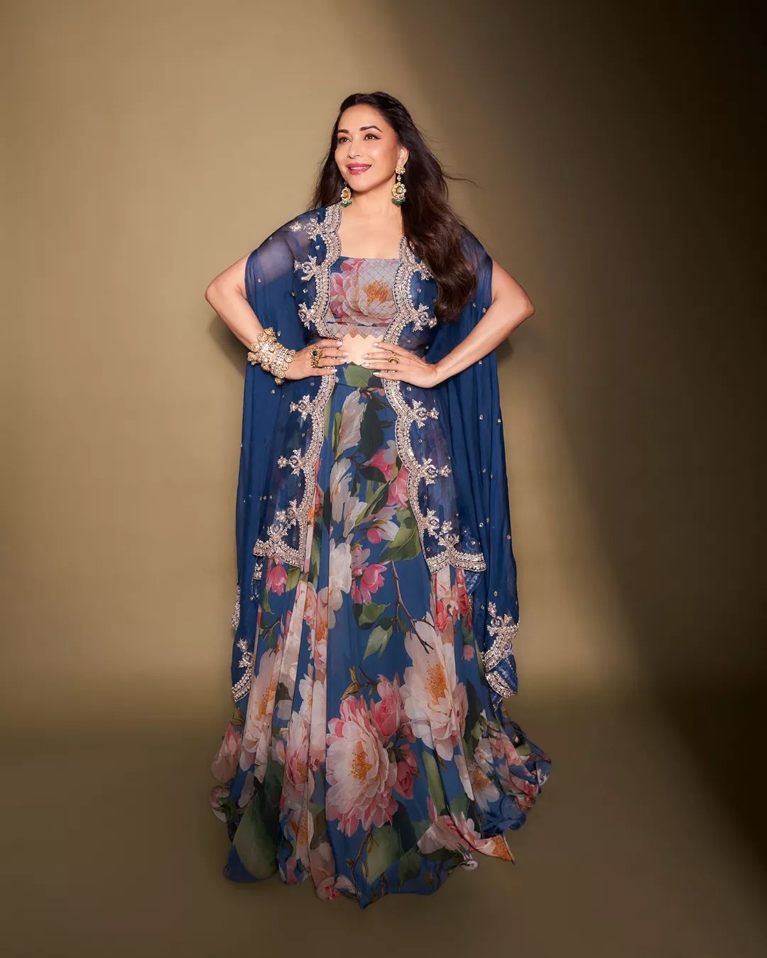 Madhuri Dixit Wear Blue Color Lehenga Choli