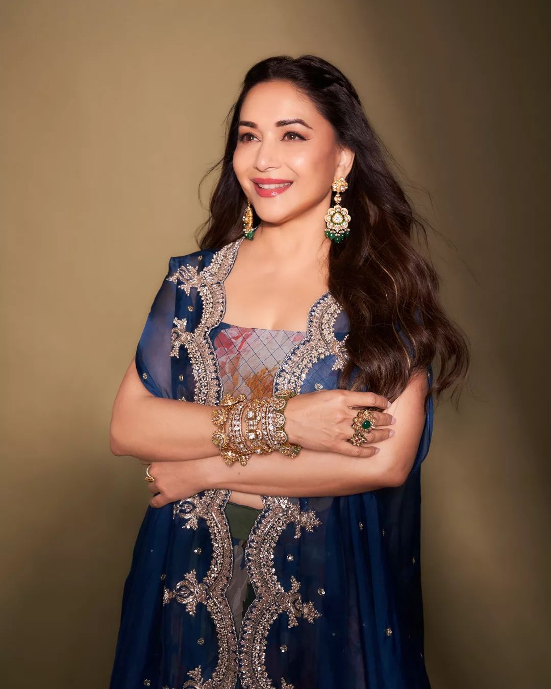 Madhuri Dixit Wear Blue Color Lehenga Choli