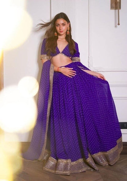 Buy Alia Bhatt Purple Color Sabyasachi Style Lehenga Online