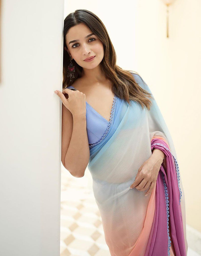 Alia Bhatt Soft Georgette Party Wear Saree