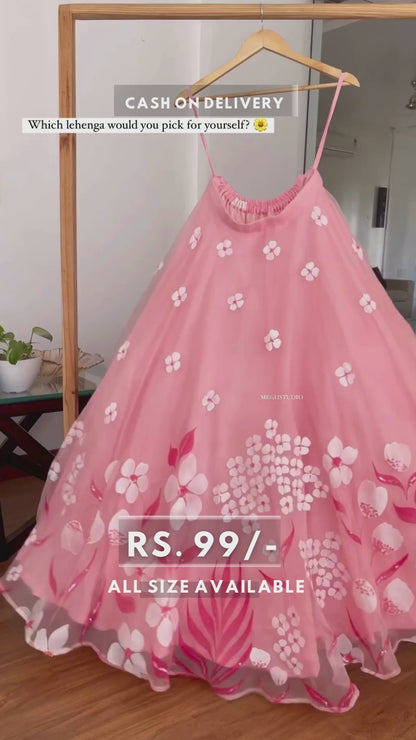 Organza Printed Lehenga Choli