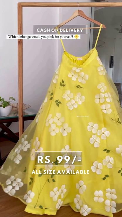 Organza Printed Lehenga Choli