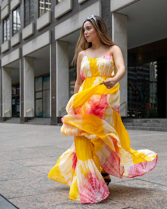 BUTTERPHIN TIE & DYE ORGANZA DRESS