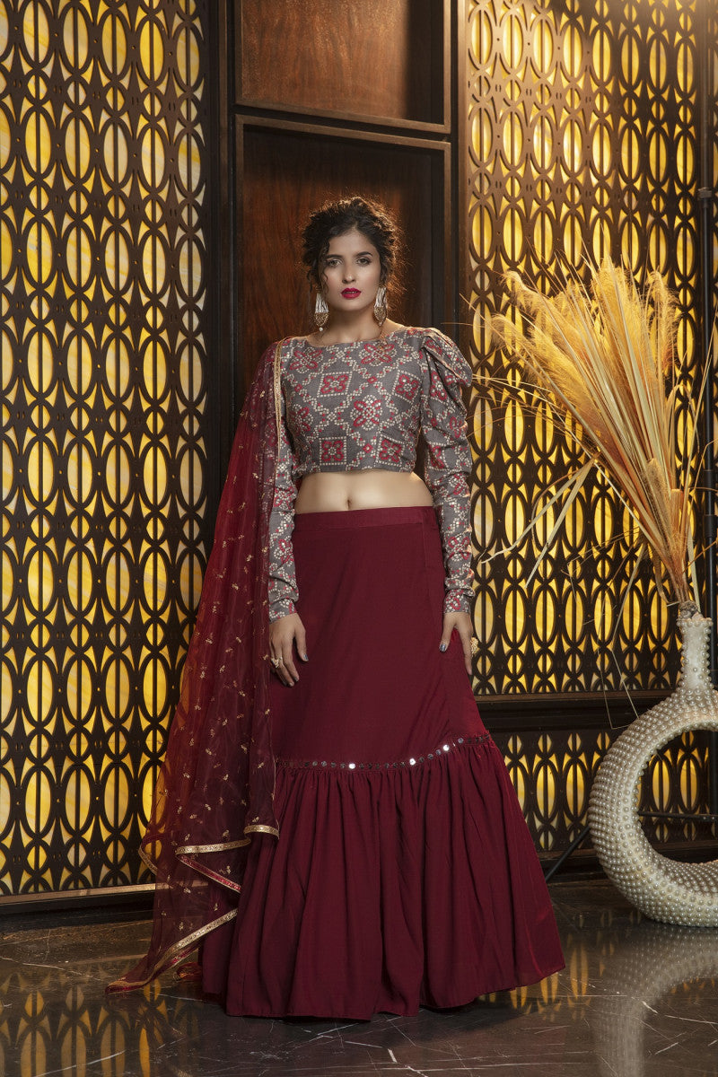 Exclusive Maroon Color Weight Less Wedding Wear Lehenga Choli