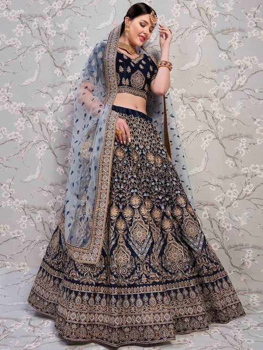 Beautiful Black Heavy Velvet Trendy Bridal Lehenga Choli