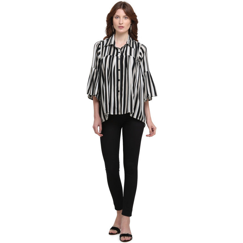 Black And White Fabulous Striped Shirts For Women