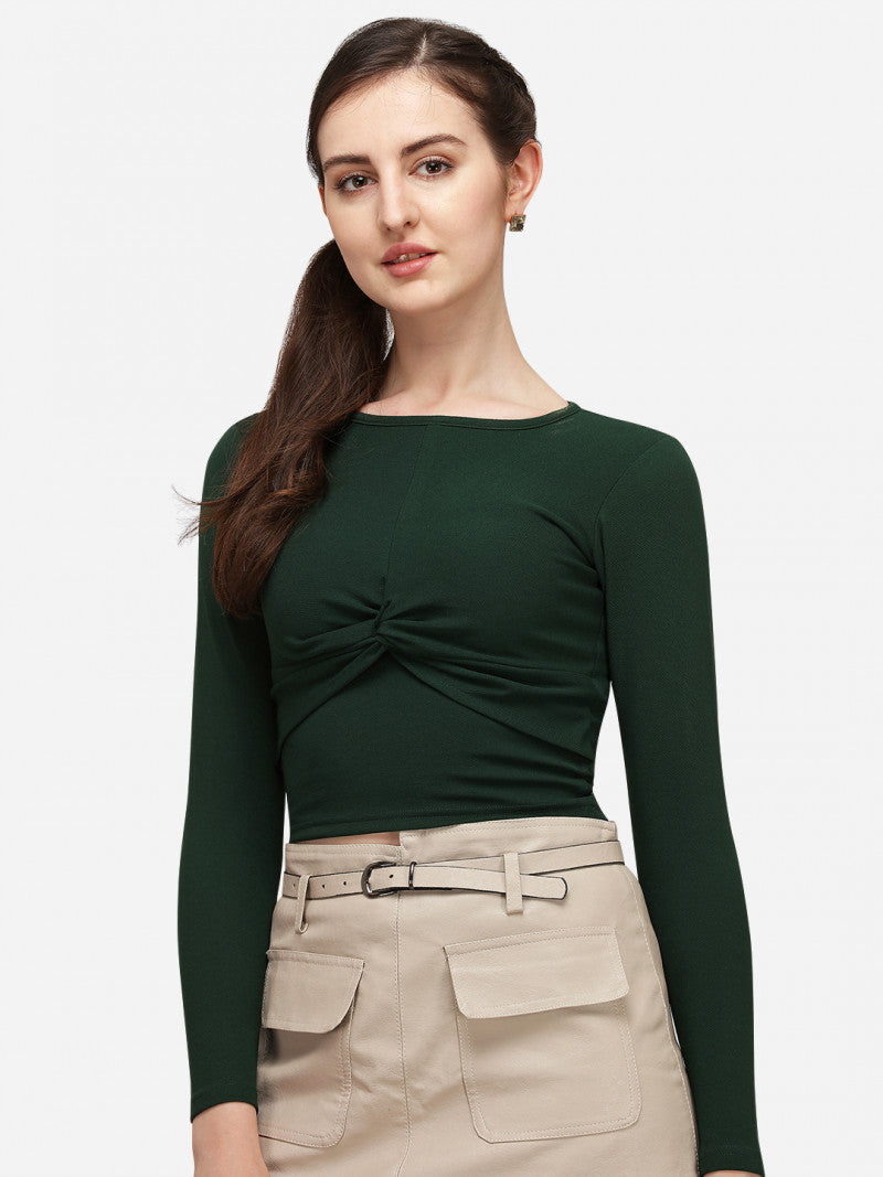 Classic Green Color Full Sleeve Top