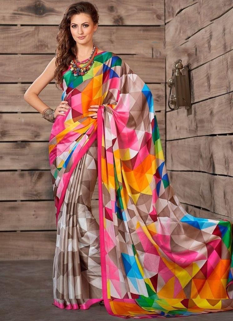 Luxuriant Extra Ordinary Online Ultra Satin Printed Saree