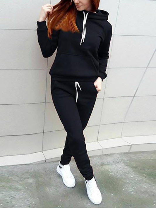 Solid Womens Trendz Black Tracksuit