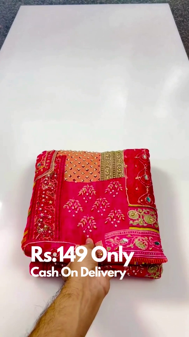 Pink Bandhani Cotton Saree