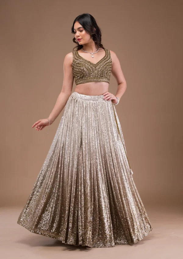 Sequins Lycra Readymade Lehenga - Image 3