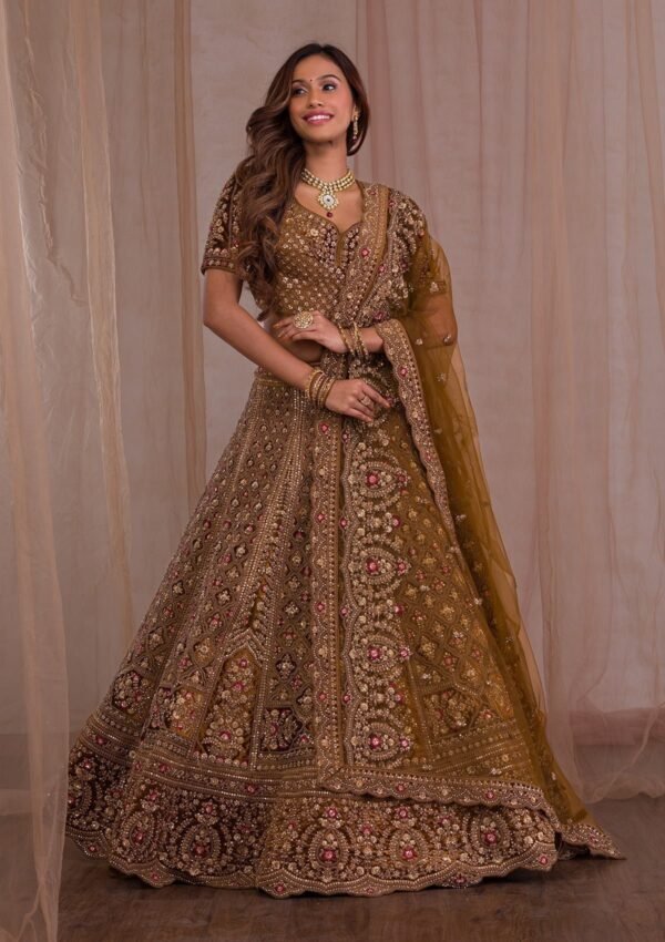 Zariwork Velvet Readymade Lehenga