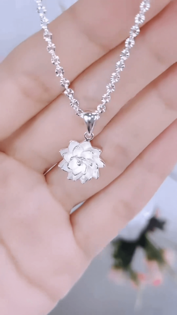 Sterling Silver Enlightened Lotus Flower Pendant