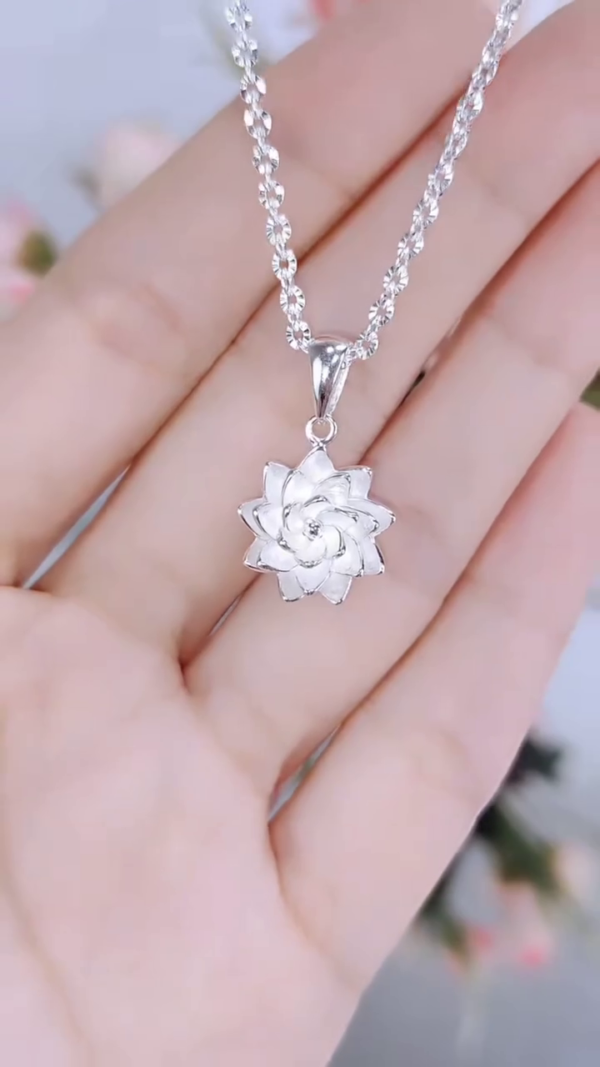 Sterling Silver Enlightened Lotus Flower Pendant - Image 5