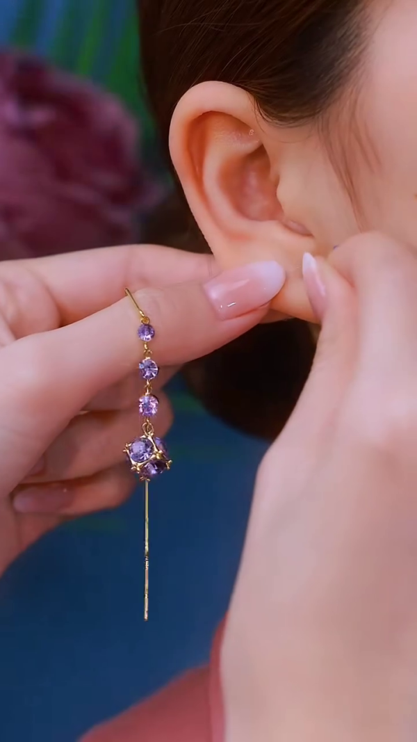 Amethyst Natural Stone Earrings - Image 3