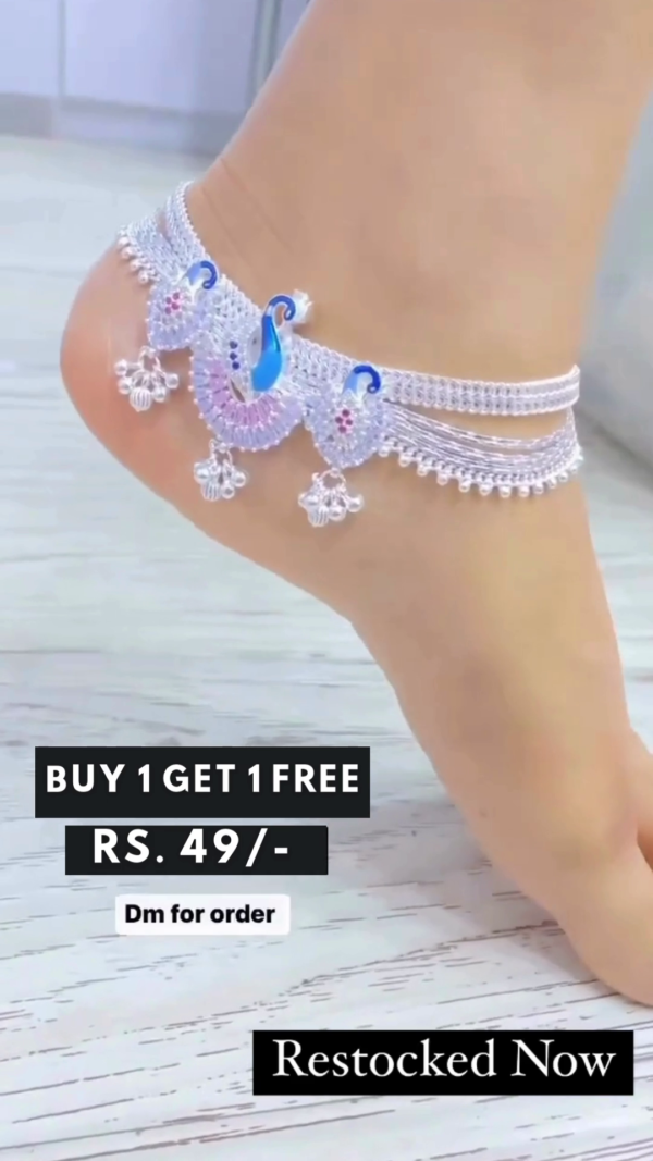 fancy jhalar peacock anklet Alloy Anklet - Image 2