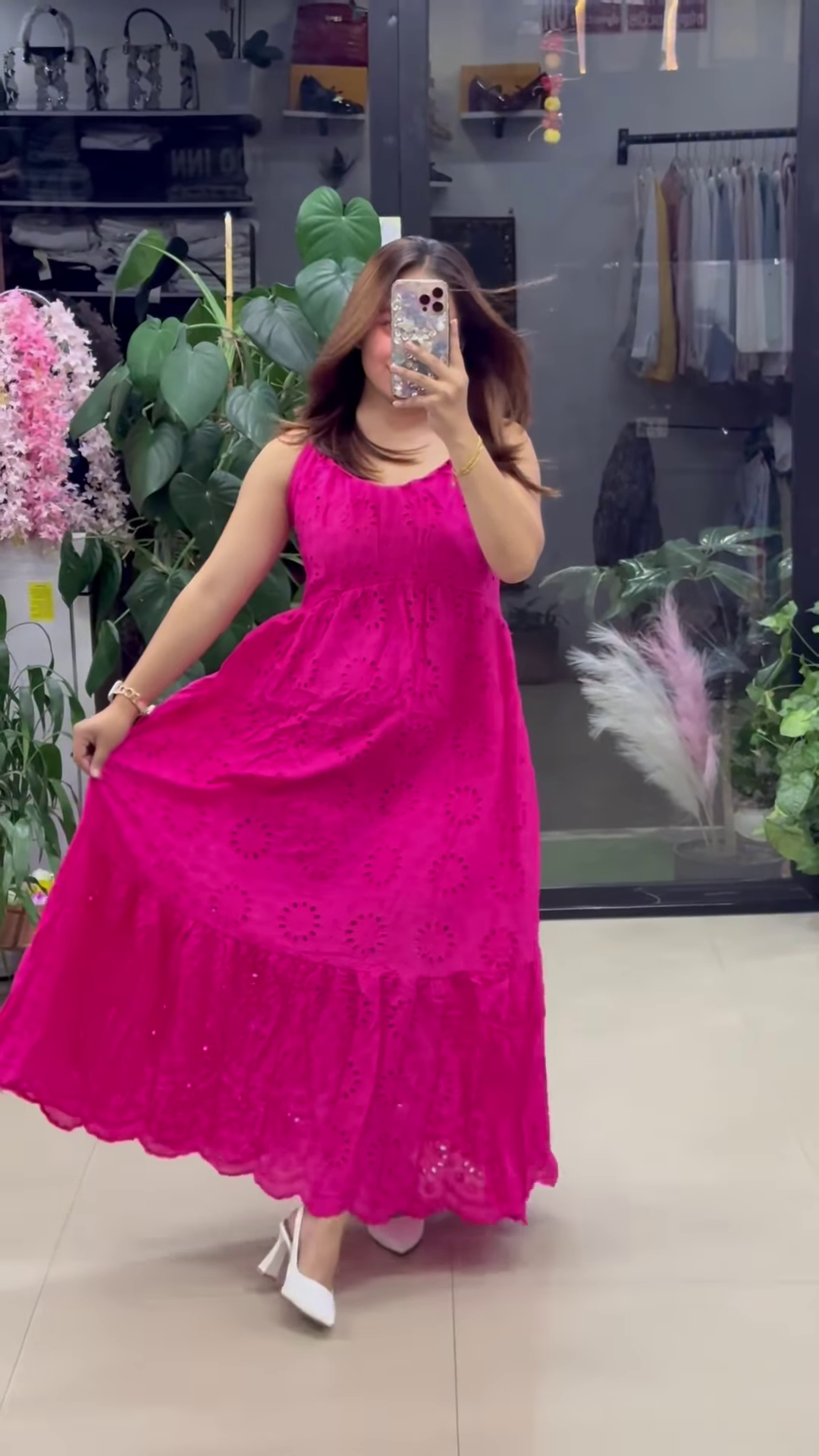 Women’s White Floral Cut-Out Maxi Dress – Ethereal Boutique-Style Occasion Wear - Image 3