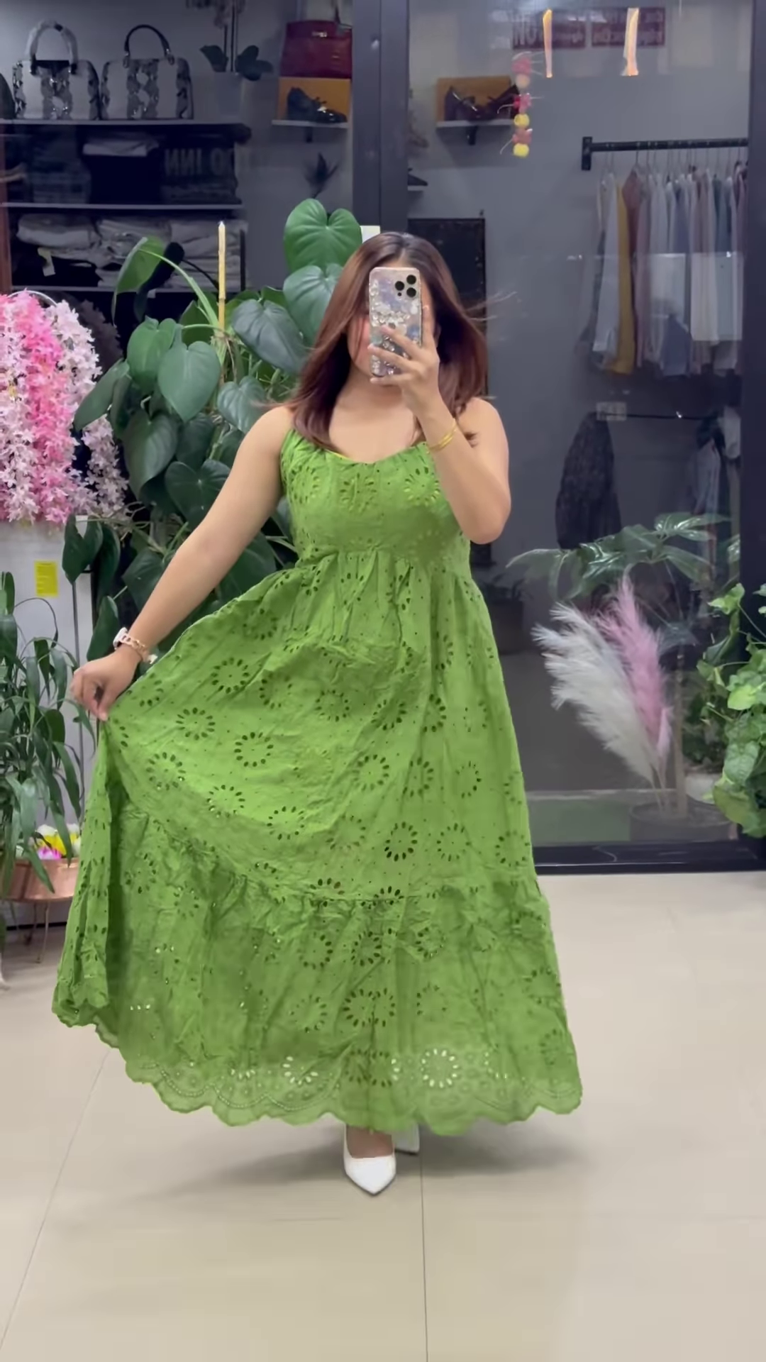 Women’s White Floral Cut-Out Maxi Dress – Ethereal Boutique-Style Occasion Wear - Image 2