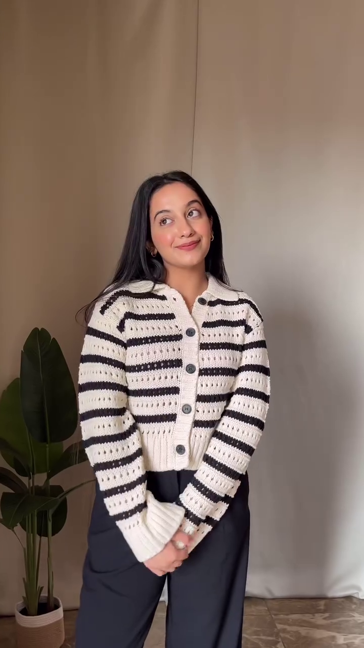 Cherry Blush Knit Cardigan & Skywash Denim Set - Image 2