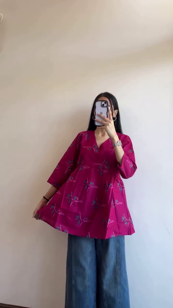 Ivory Motif Tunic & Wide-Leg Denim Set - Image 3