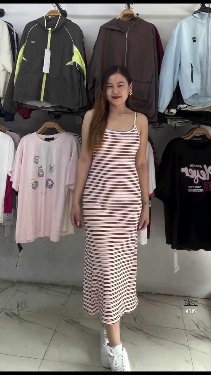 Women’s Sleeveless Striped Bodycon Midi Dress - Image 4