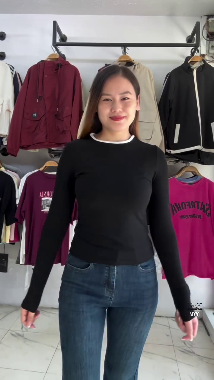 Classic Brown Long Sleeve Fitted Top - Image 5