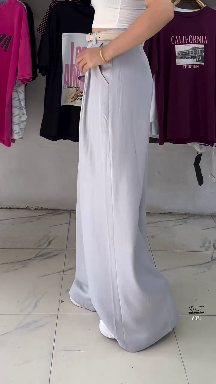 Navy Blue High-Waist Wide-Leg Pants - Image 6