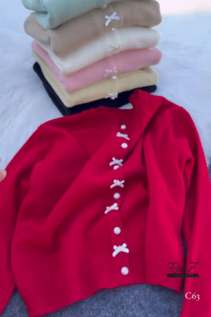 Pearl Bow Cardigan – Soft, Elegant, and Sweetly Feminine ✨🎀