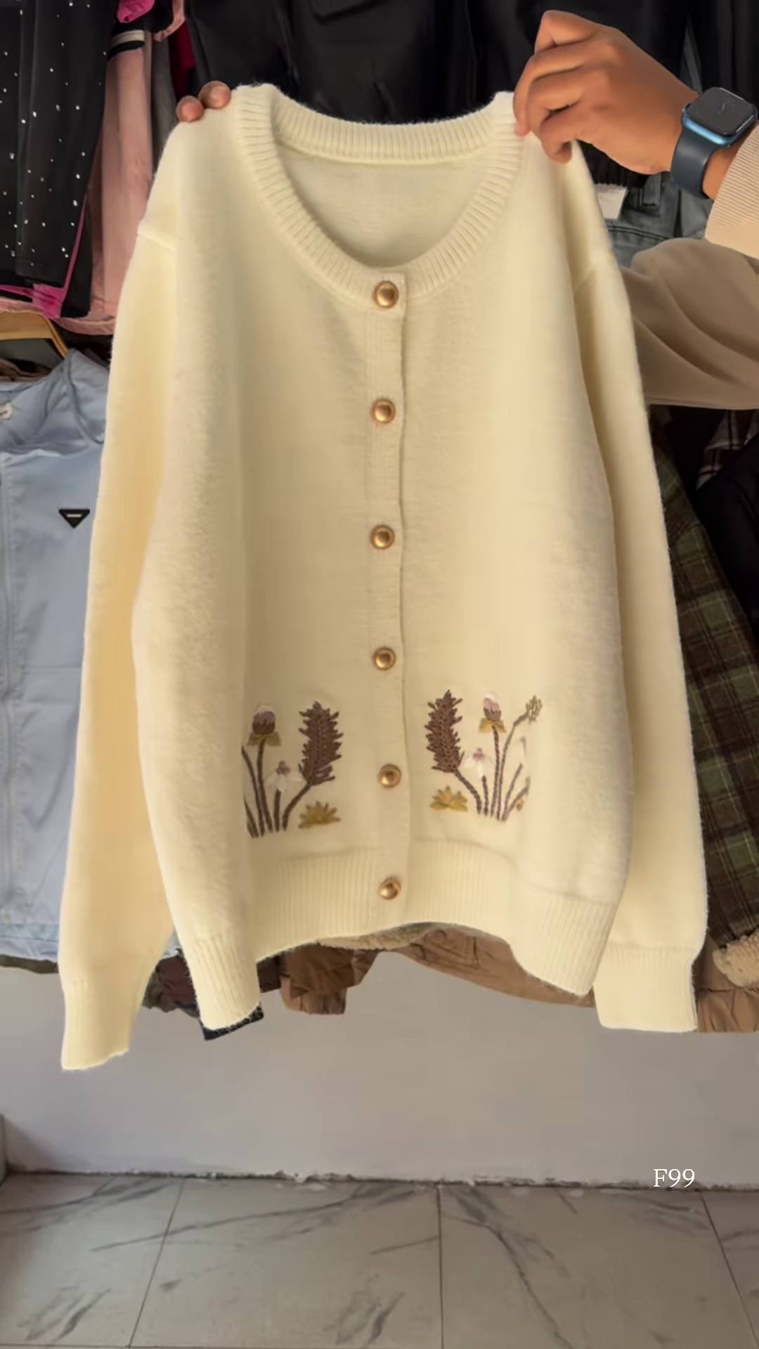 Black Floral Embroidered Button Cardigan – Luxe, Versatile, and Effortlessly Elegant 🌼✨ - Image 3