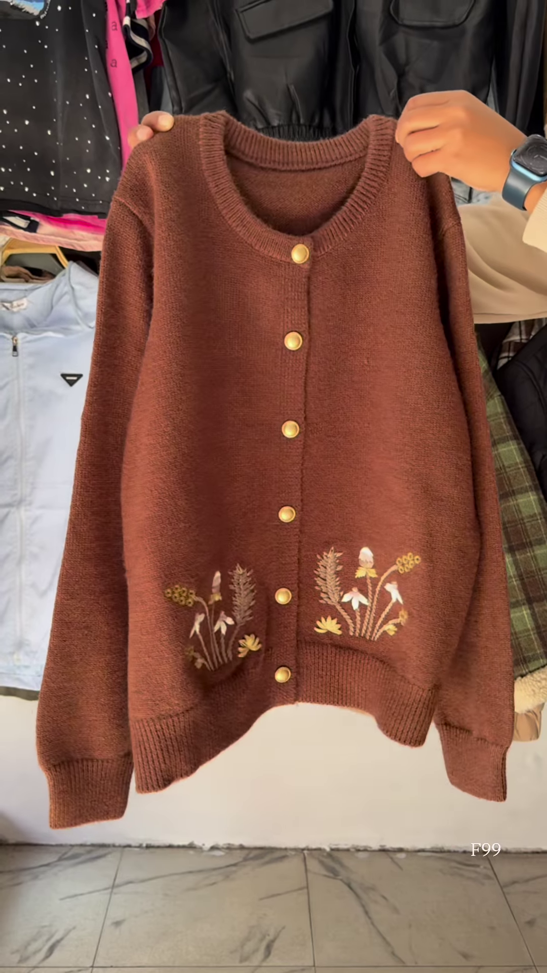 Black Floral Embroidered Button Cardigan – Luxe, Versatile, and Effortlessly Elegant 🌼✨ - Image 4