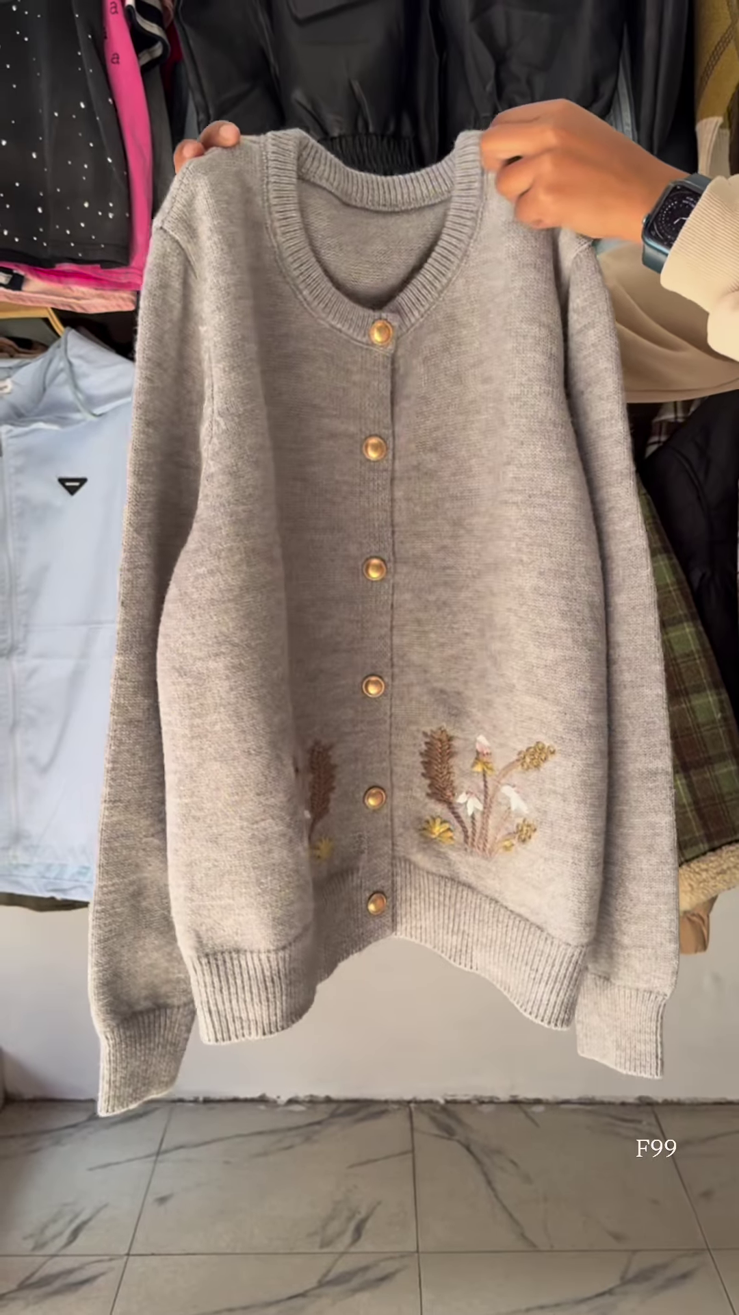 Black Floral Embroidered Button Cardigan – Luxe, Versatile, and Effortlessly Elegant 🌼✨ - Image 5