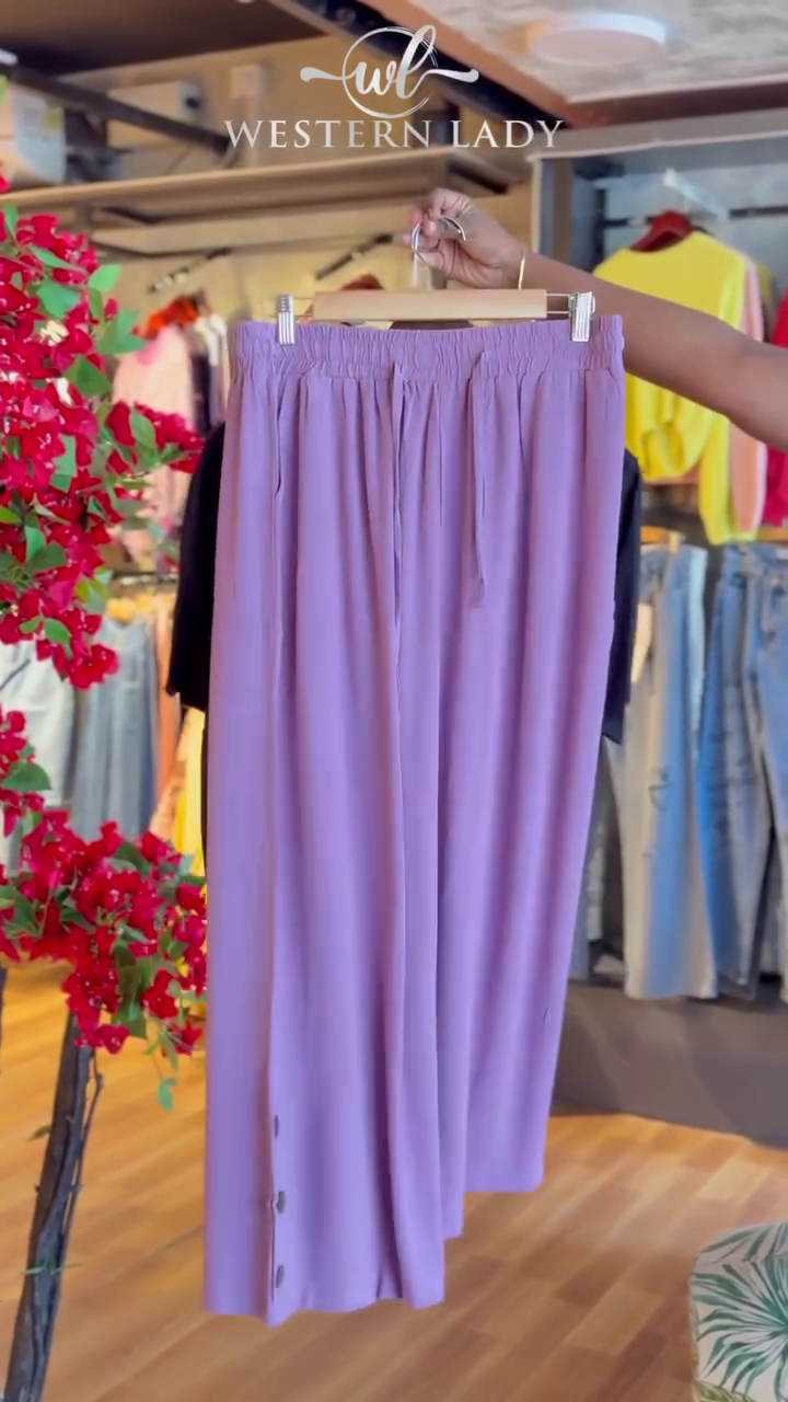 Floral Noir Tee & Lavender Pleat Skirt - Image 2