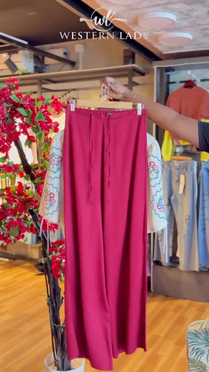 Embroidered Scallop Top in White & Maroon Pants - Image 2