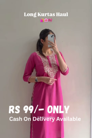 Embroidered Long Kurta – 7 Elegant Colors