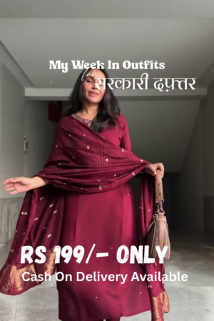 Elegant Maroon Embroidered Suit – Office & Festive Ready