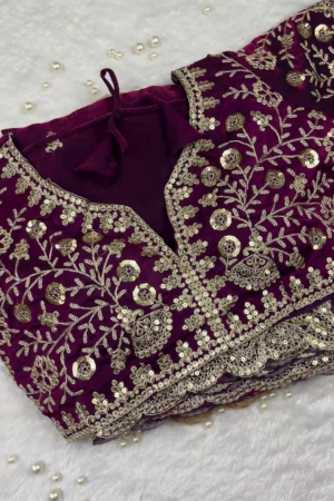 Royal Plum Scalloped Designer Ensemble